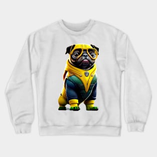 Cute Pug in Aquatic Suit - Adorable Pug Dressed up as Underwater Hero Crewneck Sweatshirt